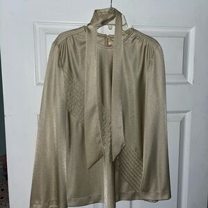 Vintage poly stretch blouse with side tie
